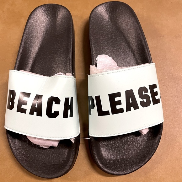 PINK Victoria's Secret Shoes - Pink byVictoria’s Secret NWT “Beach Please” sandals Large 9-10 aqua 🎉Host Pick🎉